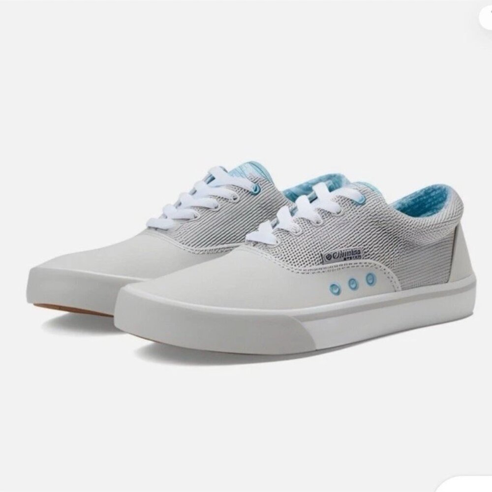 Columbia Slack Water PFG Lace Boat Shoe Size 9 Grey Ice/Sea Wave